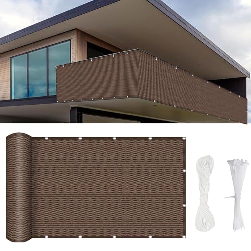 CPCPC Balkon-Sichtschutz, HDPE-Gartenzaun-Abdeckung 1000 x 125 cm 220 G/㎡ UV-Schutz Sichtschutz for den Außenbereich for Poolterrasse Weiß Langlebige, wetterbeständige Barriere(Marrone,300x120cm) CPCPC Balkon-Sichtschutz, HDPE-Gartenzaun-Abdeckung 1000 x 125 cm 220 G/㎡ UV-Schutz Sichtschutz for den Außenbereich for Poolterrasse Weiß Langlebige, wetterbeständige Barriere(Marrone,300x120cm) von CPCPC