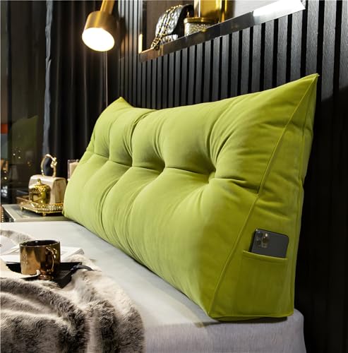 CPCPC Kissen, bequemes langes Keilrückenkissen – Lordosenstütze fürs Bett, perfekt for Lesen und Fernsehen, Hellgrün, 120 x 50 x 20 cm – ideale Rückenlehne for Entspannen von CPCPC