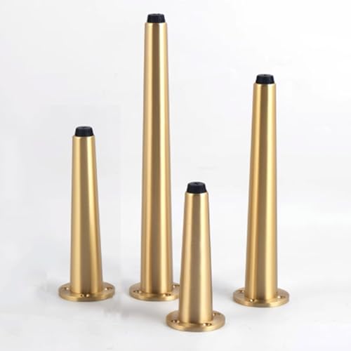 CPCPC Möbelfüße, 4 Stück verstellbare Schrankfüße aus Messing, konische Couchtischbeine, Möbelbeine aus Metall for Schränke, Fernsehschränke, Nachttische, 30 cm (11,8 Zoll) Höhe von CPCPC