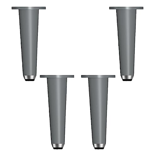 CPCPC Möbelfüße, 4er-Pack verstellbare kegelförmige Schrankbeine aus Metall, Sofa-Stützfüße mit verdickten Ersatz-Metallbeinen for Schrank, Tisch, Stuhl, Sofa, DIY-Möbelfüße (310 mm/12,2 Zoll, Grau) von CPCPC