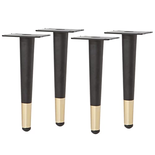 CPCPC Möbelfüße, 4er-Set Goldfarbene Möbelbeine aus Metall, 25 cm, gerade Ersatzbeine for Sofas, Couchtische, Schränke und Heimwerkerprojekte, trägt bis zu 1000 kg von CPCPC