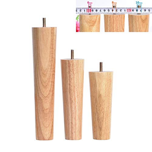 CPCPC Möbelfüße, 4er-Set Sofabeine aus Holz mit M6 M8 M10 Schrauben, Ersatzfüße for Mid-Century-Möbel for Schlafsofa, Schrank, Couchtisch, DIY-Möbelkomponente in Holzfarbe CPCPC Möbelfüße, 4er-Set Sofabeine aus Holz mit M6 M8 M10 Schrauben, Ersatzfüße for Mid-Century-Möbel for Schlafsofa, Schrank, Couchtisch, DIY-Möbelkomponente in Holzfarbe von CPCPC