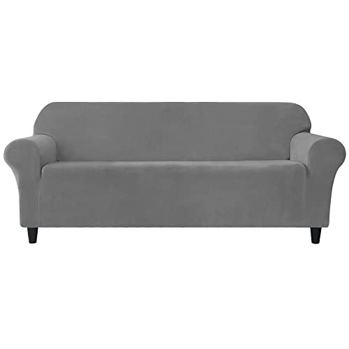 CPCPC Sofabezug, Stretch-Sofabezug aus Samt mit separaten Sitzkissen und Rückenlehnen, Couchbezüge, Möbelschutz for großes blaues Sofa (3-teiliges Set) von CPCPC