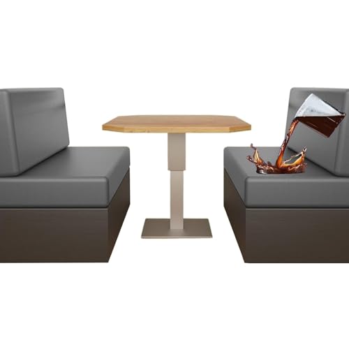 CPCPC Sofabezug, wasserdichte Stretch-Sofa-Sitzbezüge aus Kunstleder mit haustiersicheren Sitzkissenbezügen for die Essecke, 2er-Set (weiß) von CPCPC