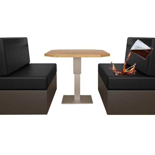 CPCPC Wasserdichter Sofabezug, wasserdichte Stretch-Sofa-Sitzbezüge aus Kunstleder mit haustiersicheren Sitzkissenbezügen for die Essecke, 2er-Set (weiß) von CPCPC