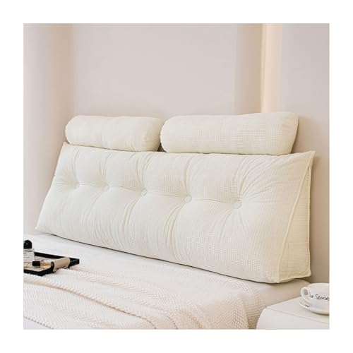 Kissen, bequemes Kopfteilkissen, Keilkissen, große Lese-Rückenlehne for Bett und Sofa, abnehmbare Nackenrolle und Lordosenstütze, ideal for Entspannen und Lesen (blau)(Beige,100x50x20cm (1 pillow)) von CPCPC