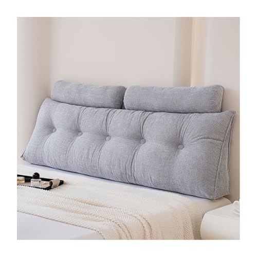 Kissen, bequemes Kopfteilkissen, Keilkissen, große Lese-Rückenlehne for Bett und Sofa, abnehmbare Nackenrolle und Lordosenstütze, ideal for Entspannen und Lesen (blau)(Gris,100x50x20cm (1 pillow)) von CPCPC