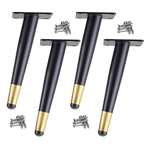 Möbelfüße, 4 Stück goldene Möbelbeine aus Metall, Moderne schräge kegelförmige Sofabeine for Couch, Stuhl, Couchtisch, TV-Ständer, Schreibtische – 50 cm Höhenunterstützung von CPCPC