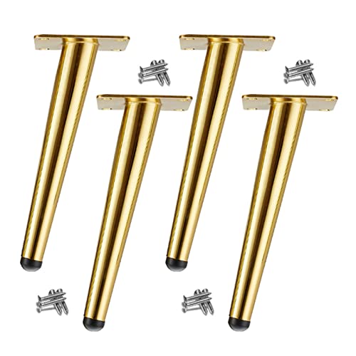 Möbelfüße, 4 Stück goldene Möbelbeine aus Metall, Moderne schräge kegelförmige Sofabeine for Couch, Stuhl, Couchtisch, TV-Ständer, Schreibtische – 50 cm Höhenunterstützung von CPCPC