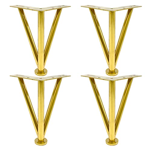 Möbelfüße, 4er-Set verstellbare Haarnadel-Tischbeine aus Metall, moderne DIY-Möbelfüße in Schwarz, Gold oder Silber, Ersatzbeine for Schlafsofa, Schrank und Couchtisch, wasserdicht und rostfrei, 60 cm von CPCPC