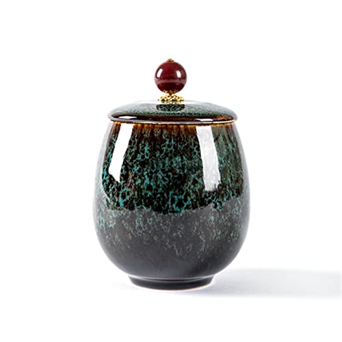 CPDDNGZMKK Gedenkstätten Für Haustiere Feuerbestattungsurne Bestattungsurne Für Haustiere Aus Keramik Handbemalt Bestattungsurne Zu Hause Oder In Der Nische Im Columbarium Trauerbox(Green) von CPDDNGZMKK