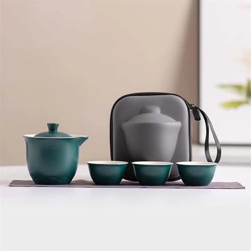 CPDDNGZMKK Teetassen-Sets 1 Topf Füllt 3 Tassen Tee Machen Werkzeug Single Kung Fu Teaware Sets Kultur Liebhaber Geschenk Reise Set Portable Outdoor Camping Reise-Teeset(C) von CPDDNGZMKK