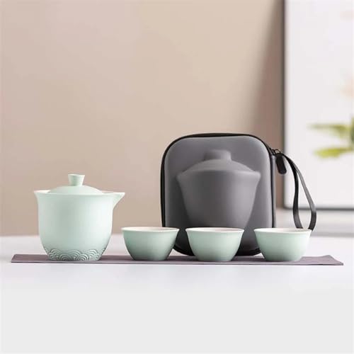 CPDDNGZMKK Teetassen-Sets 1 Topf Füllt 3 Tassen Tee Machen Werkzeug Single Kung Fu Teaware Sets Kultur Liebhaber Geschenk Reise Set Portable Outdoor Camping Reise-Teeset(D) von CPDDNGZMKK