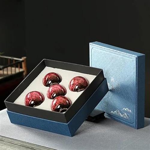 CPDDNGZMKK Teetassen-Sets 110 Ml Keramik Tee Tasse Set Runde Mund China Kung Fu Kreative Geschenk 5 Haushalt Teetasse Trinken Reise-Teeset(E) von CPDDNGZMKK