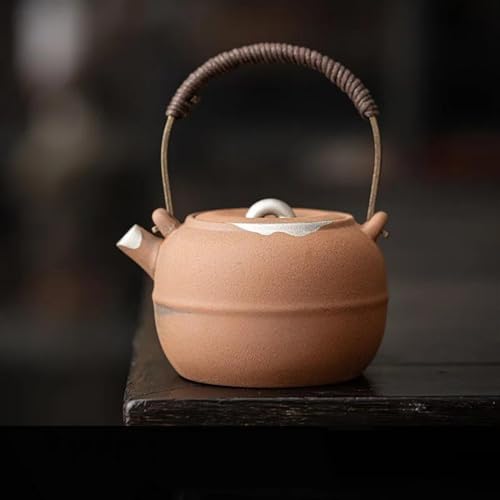 CPDDNGZMKK Teetassen-Sets 230 Ml Handgefertigte Teekanne Aus Vergoldetem Silber Antike Grobe Keramik Apfeltopf Teekocher Wasserkocher Mit Filter Kung Fu Tee Cafés Ornamente Reise-Teeset(B) von CPDDNGZMKK