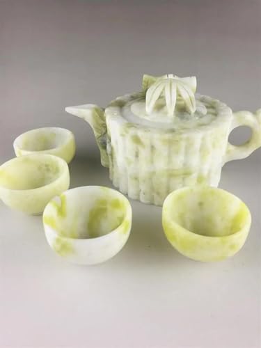 CPDDNGZMKK Teetassen-Sets China Lantian Jade Tee-Set, Handgeschnitzte Natürliche Jade-Stein-Teekanne Und 4 Teetassen, Kung-Fu-Teeset, Gesunde Trinkutensilien Reise-Teeset CPDDNGZMKK Teetassen-Sets China Lantian Jade Tee-Set, Handgeschnitzte Natürliche Jade-Stein-Teekanne Und 4 Teetassen, Kung-Fu-Teeset, Gesunde Trinkutensilien Reise-Teeset von CPDDNGZMKK