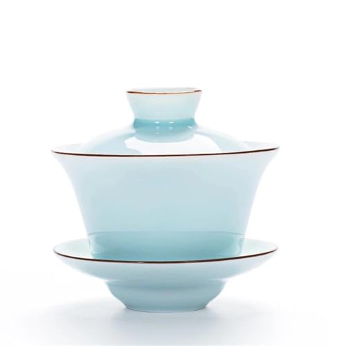 CPDDNGZMKK Teetassen-Sets China-Tassenschalen 140 Ml Guan-Kiln-Teeset Gaiwan-Porzellan-Teeschalen-Set Abgedeckte Schüssel Mit Deckel Tassen-Untertasse Reise-Teeset(E) von CPDDNGZMKK