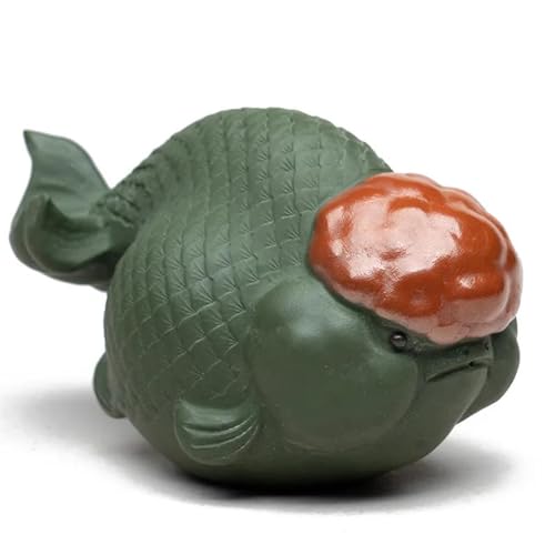 CPDDNGZMKK Teetassen-Sets Chinesische Lila Ton Skulptur Tee-Set Dekoration Yixing Handgemachte Tee Haustier Glück Goldfisch Statue Ornamente Reise-Teeset(B) von CPDDNGZMKK