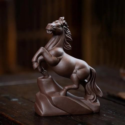 CPDDNGZMKK Teetassen-Sets Chinesische Sternzeichen Pferd Statue Ornamente Tee Figur Set Yixing Handgemachte Skulptur Lila Ton Haustier Reise-Teeset(A) von CPDDNGZMKK
