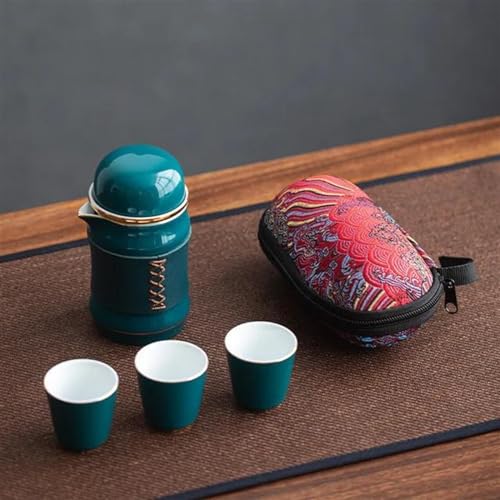 CPDDNGZMKK Teetassen-Sets Chinesisches Teeservice Set Aus Keramik Reise Kungfu Teeset Einfaches Teezubereitungsset Für Den Outdoor Tourismus Express Tasse Anzug Reise-Teeset(A) von CPDDNGZMKK