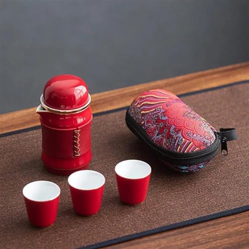 CPDDNGZMKK Teetassen-Sets Chinesisches Teeservice Set Aus Keramik Reise Kungfu Teeset Einfaches Teezubereitungsset Für Den Outdoor Tourismus Express Tasse Anzug Reise-Teeset(C) von CPDDNGZMKK