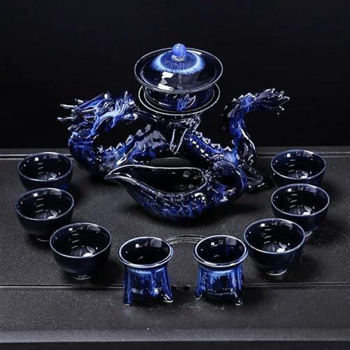 CPDDNGZMKK Teetassen-Sets Für Urlaub Geschenk Kung Fu Teaset Chinesischen Drachen Automatische Tee-Set Bone China Teekanne Und Tee Tasse Set Reise Reise-Teeset(B) von CPDDNGZMKK