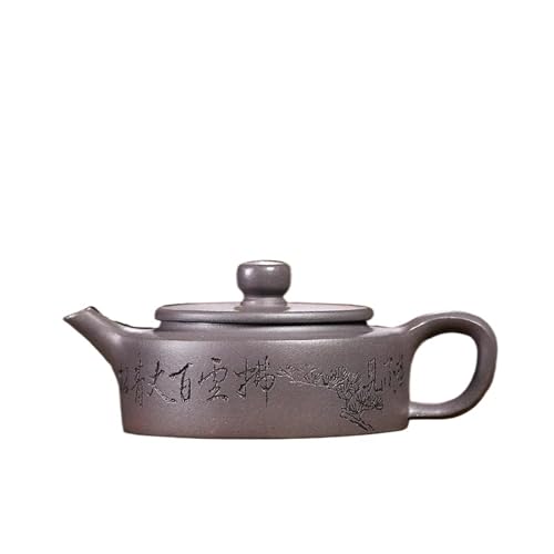 CPDDNGZMKK Teetassen-Sets Handgefertigter Runder Topf Aus Rohem Erz, Azure-Schlammkessel, Zisha-Teeset, Teeartikel, Dekoration, 150 Ml, Retro-Teekannen Lila Ton Reise-Teeset von CPDDNGZMKK