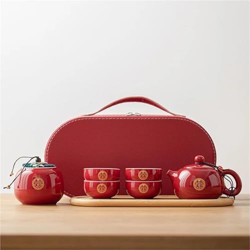 CPDDNGZMKK Teetassen-Sets Handgemachte Filter Teekanne Schönheit Teetasse Lagerung Geschenk Box Exquisite Tragbare Keramik Und Tasse Set Hochzeit Tee-Set Reise-Teeset(Type-H) von CPDDNGZMKK
