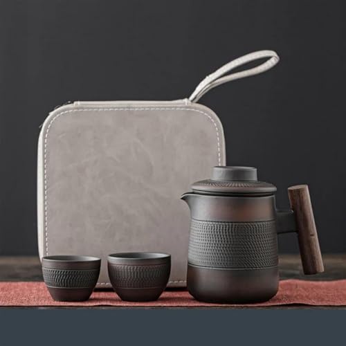 CPDDNGZMKK Teetassen-Sets High End Lila Keramik RetroTea Set Outdoor Reise Tee-Set Tragbare Kungfu Tee Teekanne Kleine Paket Geburtstag Geschenk Reise-Teeset(A) von CPDDNGZMKK