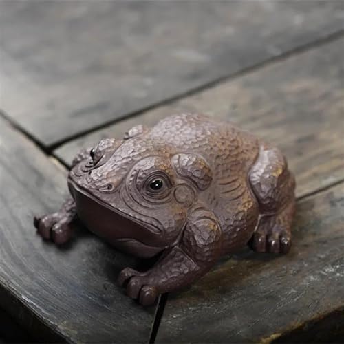CPDDNGZMKK Teetassen-Sets Home Tee-Set Dekoration Chinesische Yixing Lila Ton Tee Haustier Handgemachte Frosch Tier Statue Ornamente Reise-Teeset(A) von CPDDNGZMKK