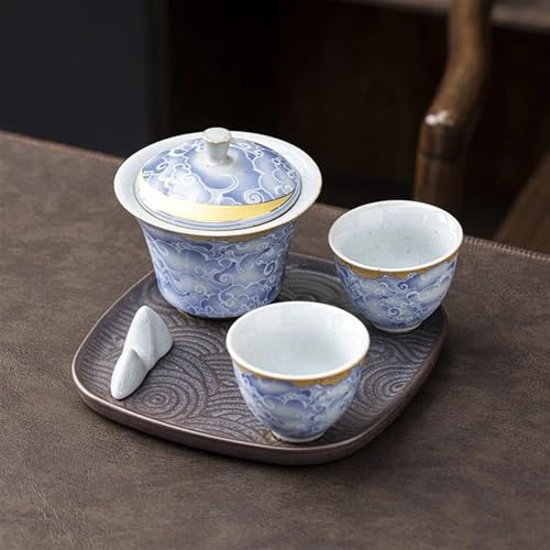 CPDDNGZMKK Teetassen-Sets Keramik Teesets Berg Teekanne Mit Tablett Chinesische Kung Fu Trinkgeschirr Reise-Teeset(A) von CPDDNGZMKK