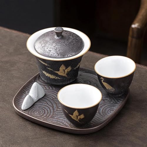 CPDDNGZMKK Teetassen-Sets Keramik Teesets Berg Teekanne Mit Tablett Chinesische Kung Fu Trinkgeschirr Reise-Teeset(D) von CPDDNGZMKK