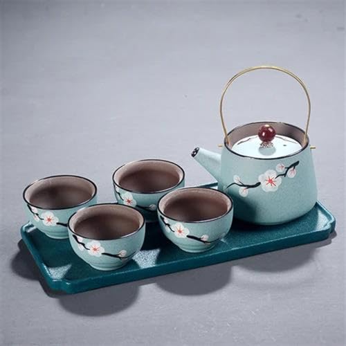 CPDDNGZMKK Teetassen-Sets Kung Fu Reisetee Set Im Japanischen Stil Teekanne Teetasse Kleines Mit Tablett Einfaches Tee Einer Kanne Und 4 Tassen Reise-Teeset(C) von CPDDNGZMKK