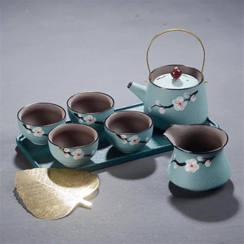 CPDDNGZMKK Teetassen-Sets Kung Fu Reisetee Set Im Japanischen Stil Teekanne Teetasse Kleines Mit Tablett Einfaches Tee Einer Kanne Und 4 Tassen Reise-Teeset(G) von CPDDNGZMKK
