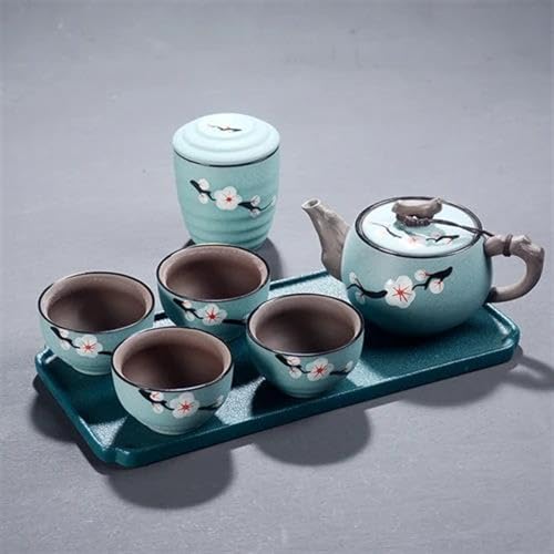 CPDDNGZMKK Teetassen-Sets Kung Fu Reisetee Set Im Japanischen Stil Teekanne Teetasse Kleines Mit Tablett Einfaches Tee Einer Kanne Und 4 Tassen Reise-Teeset(J) von CPDDNGZMKK