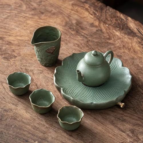 CPDDNGZMKK Teetassen-Sets Kung Fu Teeset Für Zuhause Keramik Teetasse Teekanne Grobe Einfaches Tragbares Reise Und Tassen Set Reise-Teeset(G) von CPDDNGZMKK