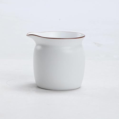 CPDDNGZMKK Teetassen-Sets Kung-Fu-Teeset-Zubehör Schlichte Und Elegante Teetasse Mattes Finish Fettweiße Keramik Faire Tasse Cha-Hai-Teespender Reise-Teeset von CPDDNGZMKK