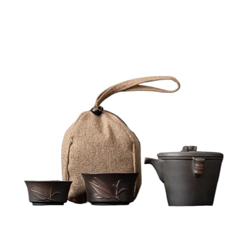 CPDDNGZMKK Teetassen-Sets Organizer Teezeremonie Zubehör Dekoration Lila Keramik Lotus Teeservice Kit Ästhetisch 1 Kanne 2 Tassen Teezubereitung Reise-Teeset(Type-C) von CPDDNGZMKK