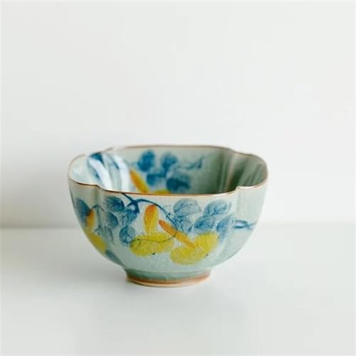 CPDDNGZMKK Teetassen-Sets Puer Single Bowl Kung Fu Tee-Set Geschenke Eisglasur Keramik Teetasse Reine Handbemalte Lotus Teeschale Kürbis Reise-Teeset(A) von CPDDNGZMKK