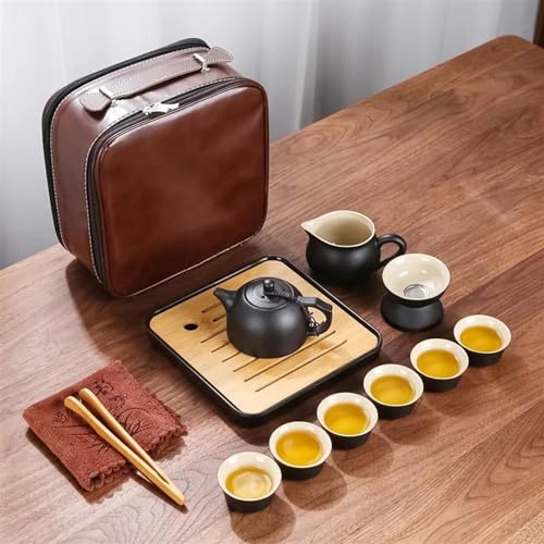 CPDDNGZMKK Teetassen-Sets Reise Tee Set Kung Tasse Haushalts Porzellan Teekanne Tablett Keramik Bone China Fu Teegeschirr Sets Reise-Teeset(D) von CPDDNGZMKK