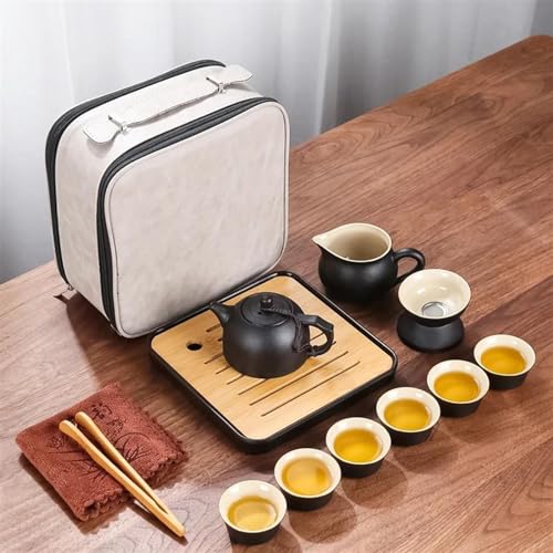 CPDDNGZMKK Teetassen-Sets Reise Tee Set Kung Tasse Haushalts Porzellan Teekanne Tablett Keramik Bone China Fu Teegeschirr Sets Reise-Teeset(F) von CPDDNGZMKK