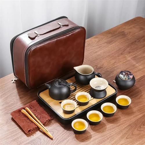 CPDDNGZMKK Teetassen-Sets Reise Tee Set Kung Tasse Haushalts Porzellan Teekanne Tablett Keramik Bone China Fu Teegeschirr Sets Reise-Teeset(J) von CPDDNGZMKK