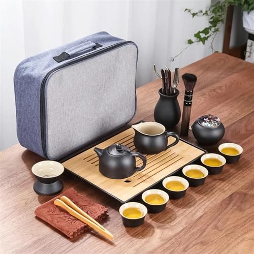CPDDNGZMKK Teetassen-Sets Reise Tee Set Kung Tasse Haushalts Porzellan Teekanne Tablett Keramik Bone China Fu Teegeschirr Sets Reise-Teeset(M) von CPDDNGZMKK
