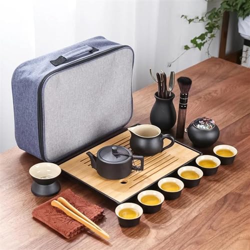 CPDDNGZMKK Teetassen-Sets Reise Tee Set Kung Tasse Haushalts Porzellan Teekanne Tablett Keramik Bone China Fu Teegeschirr Sets Reise-Teeset(N) von CPDDNGZMKK