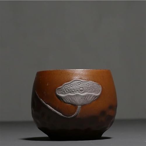 CPDDNGZMKK Teetassen-Sets Retro Steinzeug Lotus Relief Keramik Latte Kaffeetasse Teeschale Teetasse Kung Fu Tee Set Trinkgeschirr Master Cup Reise-Teeset(B) von CPDDNGZMKK