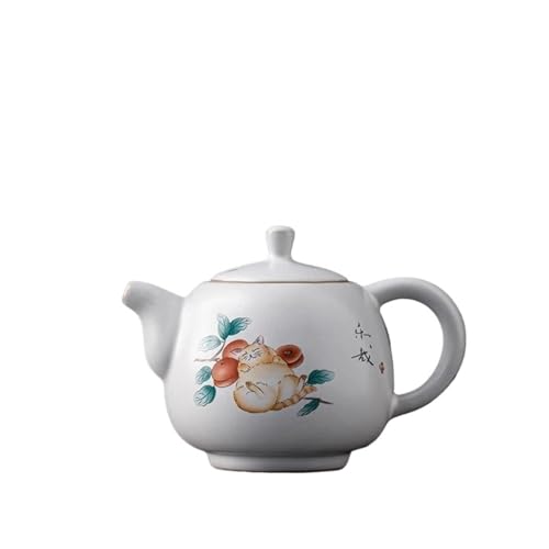 CPDDNGZMKK Teetassen-Sets Teekanne, 180 Ml, Keramik-Teekanne, Süße Katze Reise-Teeset(Type-C) von CPDDNGZMKK