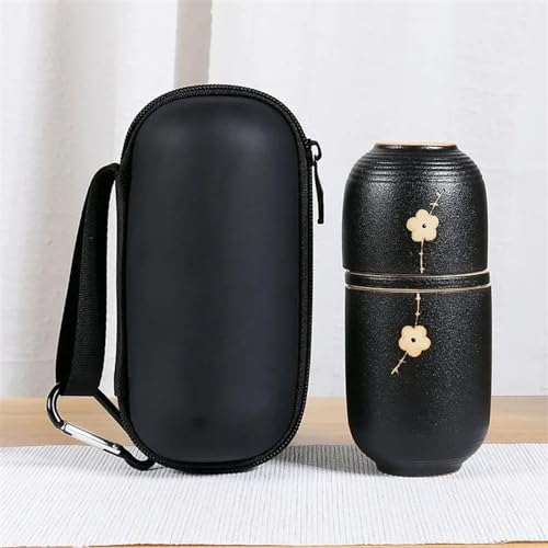 CPDDNGZMKK Teetassen-Sets Tragbare Keramik Teekanne Teetassen Handgemachte Reise Büro Konzentrische Tasse Chinesische Kung Fu Tee Set Wasser Flasche Reisetasche Reise-Teeset(C) von CPDDNGZMKK