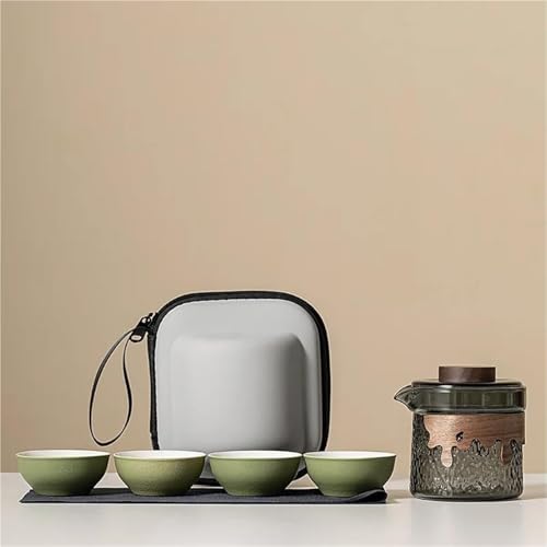 CPDDNGZMKK Teetassen-Sets Tragbare Outdoor Camping Teekanne Und Tee Tasse Tasche Teegeschirr Sets Haushalt Herstellung Werkzeug Reise Tee-Set Kit 1 4 Tassen Reise-Teeset(Type-A) von CPDDNGZMKK