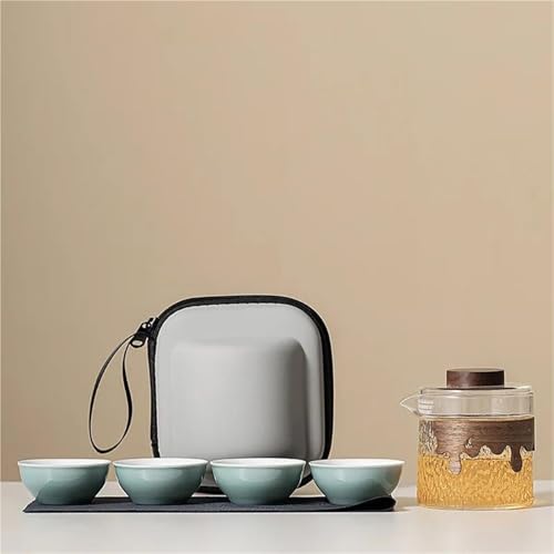 CPDDNGZMKK Teetassen-Sets Tragbare Outdoor Camping Teekanne Und Tee Tasse Tasche Teegeschirr Sets Haushalt Herstellung Werkzeug Reise Tee-Set Kit 1 4 Tassen Reise-Teeset(Type-D) von CPDDNGZMKK