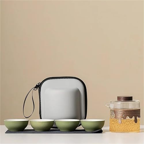 CPDDNGZMKK Teetassen-Sets Tragbare Outdoor Camping Teekanne Und Tee Tasse Tasche Teegeschirr Sets Haushalt Herstellung Werkzeug Reise Tee-Set Kit 1 4 Tassen Reise-Teeset(Type-E) von CPDDNGZMKK